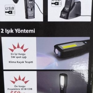 TrendFarma Usb Şarj Edilebilir Çalışma Işığı 360 Derece